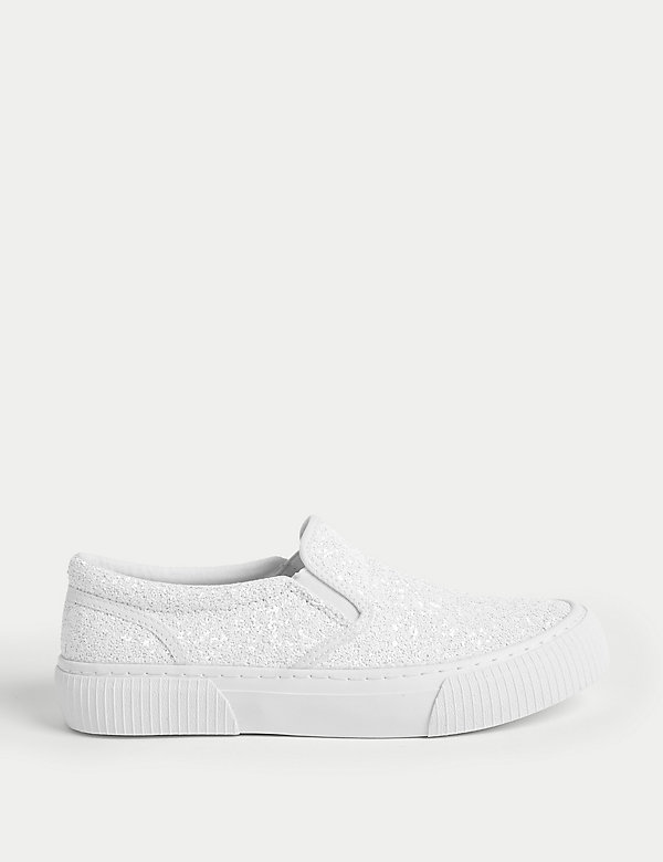 Kids' Glitter Slip-On Trainers (1 Large - 6 Large) - MY