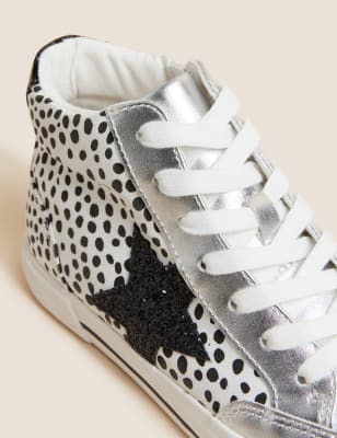

M&S Collection Hohe Freshfeet™-Turnschuhe mit Tiermotiv für Kinder (33,5-39,5) - Silver Mix, Silver Mix