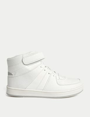 

M&S Collection Zapatillas deportivas infantiles altas Freshfeet™ con velcro (13 pequeño-7 grande) - White Mix, White Mix