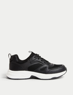 

Girls M&S Collection Kids' Freshfeet™ Trainers (13 Small - 6 Large) - Black Mix, Black Mix