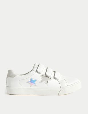 

Girls M&S Collection Kids' FreshFeet™ Star Riptape Trainers (13 Small - 6 Large) - White Mix, White Mix