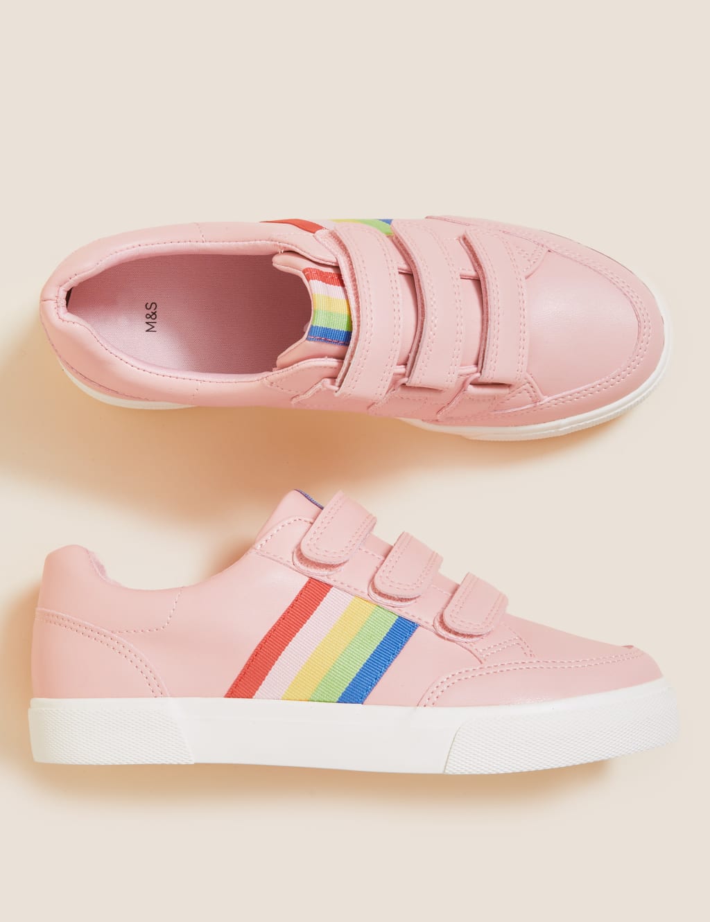 Kids' Rainbow Freshfeet™ Riptape Trainers (13 Small - 6 Large) image 4
