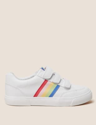 

Girls M&S Collection Kids Freshfeet™ Rainbow Riptape Trainer (13 Small - 6 Large) - White, White