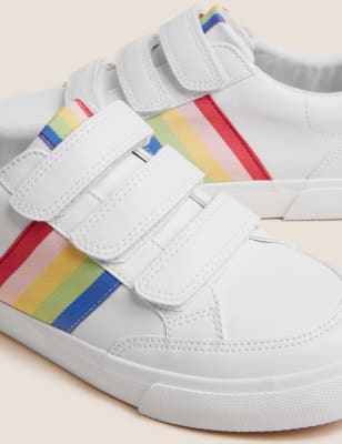 M&S Girls Freshfeet Rainbow Riptape Trainer (13 Small