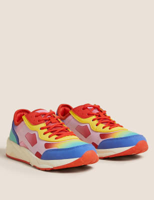 

M&S Collection Zapatillas deportivas infantiles Freshfeet™ con arco iris (13 pequeño-6 grande) - Multi, Multi