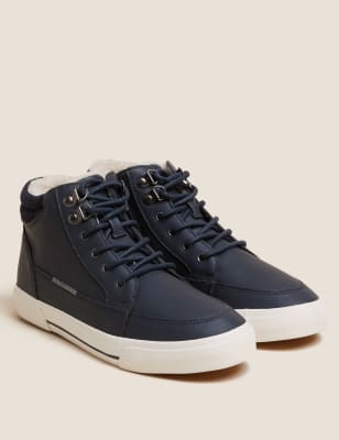 

Boys M&S Collection Kids' Freshfeet™ High Top Trainers (13 Small - 7 Large) - Navy, Navy