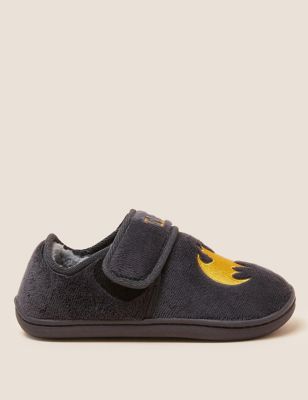Marks And Spencer Boys M&S Collection Kids' Batman Riptape Slippers (4 Small - 12 Small) - Black, Black