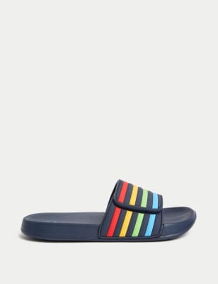 

M&S Collection Zapatillas infantiles de rayas (1 grande-7 grande) - Navy Mix, Navy Mix