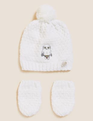 

Unisex,Boys,Girls M&S Collection Harry Potter™ Hat and Mittens Set (0-6 Yrs) - Cream C, Cream C