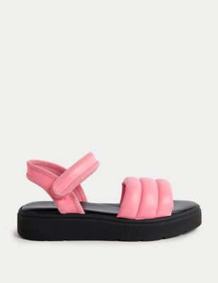 M&S Girl's Kid's Riptape Chunky Sandals (1 Large - 6 Large) - Hot Pink, Hot Pink,Soft White