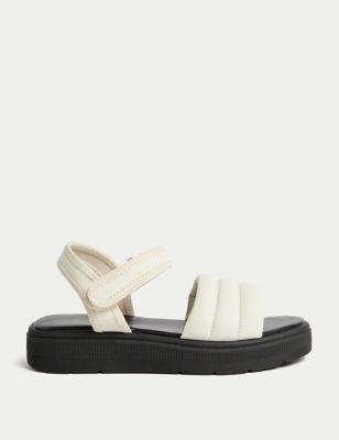 M&S Girls Riptape Chunky Sandals (1 Large - 6 Large) - 3 L - Soft White, Soft White