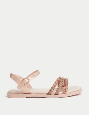 M&S Girl's Kid's Sandals (1 Large - 6 Large) - Pink Mix, Pink Mix,Silver Mix