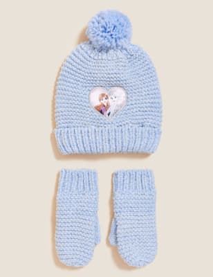 

M&S Collection Set aus Mütze und Handschuhen mit ´Forzen™-Motiv für Kinder (18Monate-10 Jahre) - Periwinkle, Periwinkle