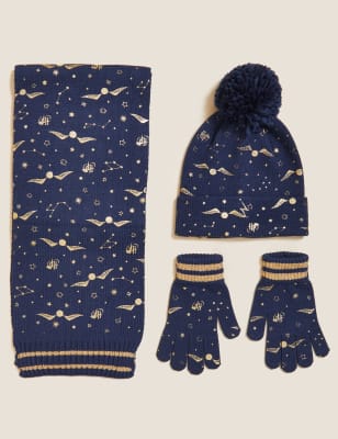 

M&S Collection Conjunto infantil de guantes, bufanda y gorro (1-13 años) - Navy Mix, Navy Mix