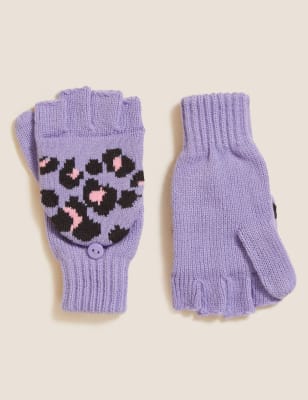 

Girls M&S Collection Kids' Leopard Print Flip Top Gloves (1-13 Yrs) - Lilac, Lilac