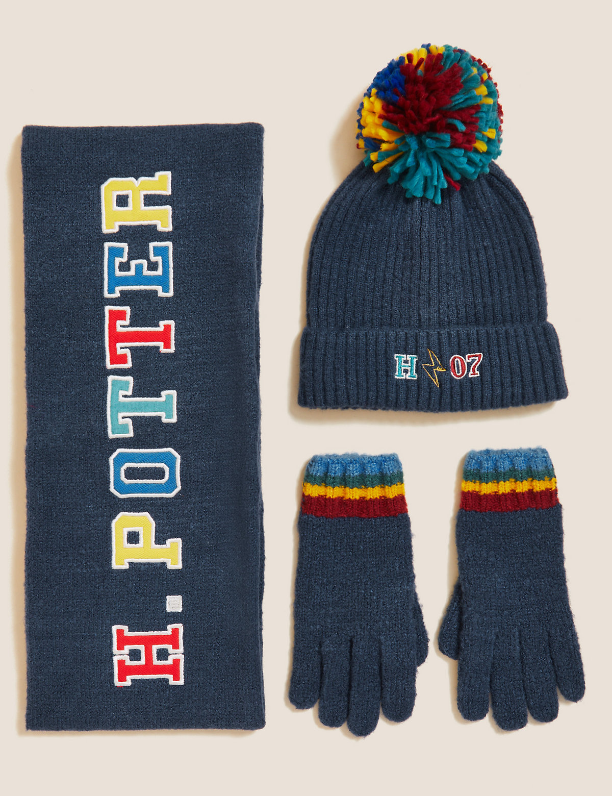 Harry Potter™ Rainbow Hat and Gloves Set (1-13 Yrs)