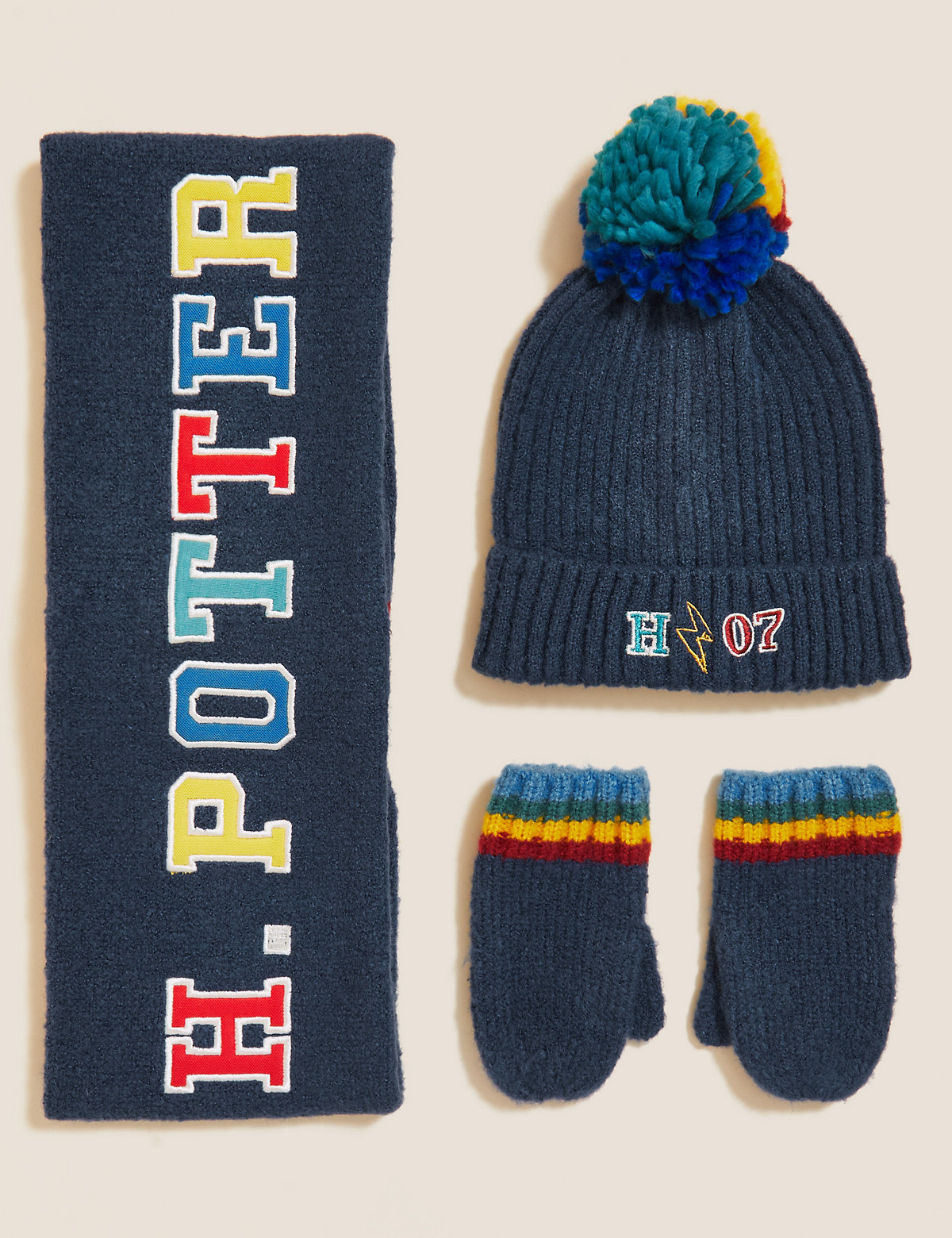 Harry Potter™ Rainbow Hat and Gloves Set (1-13 Yrs)