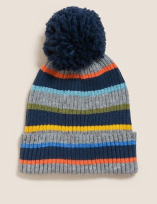 

Boys M&S Collection Kids' Striped Winter Hat (1-13 Yrs) - Navy Mix, Navy Mix