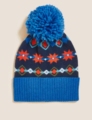 

M&S Collection Gorro de invierno infantil estampado - Navy Mix, Navy Mix