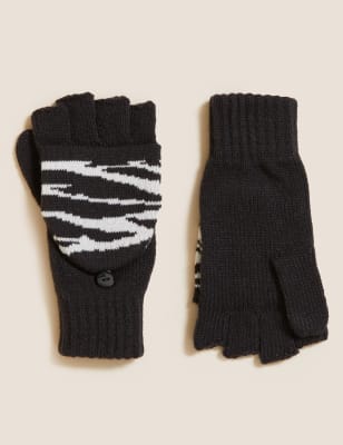 

M&S Collection Klappenhandschuhe mit Zebramuster für Kinder (3-13 J.) - Multi, Multi
