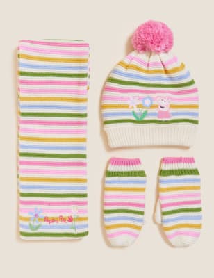 

Girls M&S Collection Kids' Peppa Pig™ Hat, Scarf and Mitten Set (1-6 Yrs) - Multi, Multi