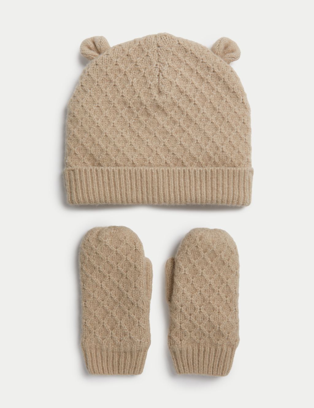 Kids' Bear Ears Hat and Mitten Set (0-3 Yrs) image 1
