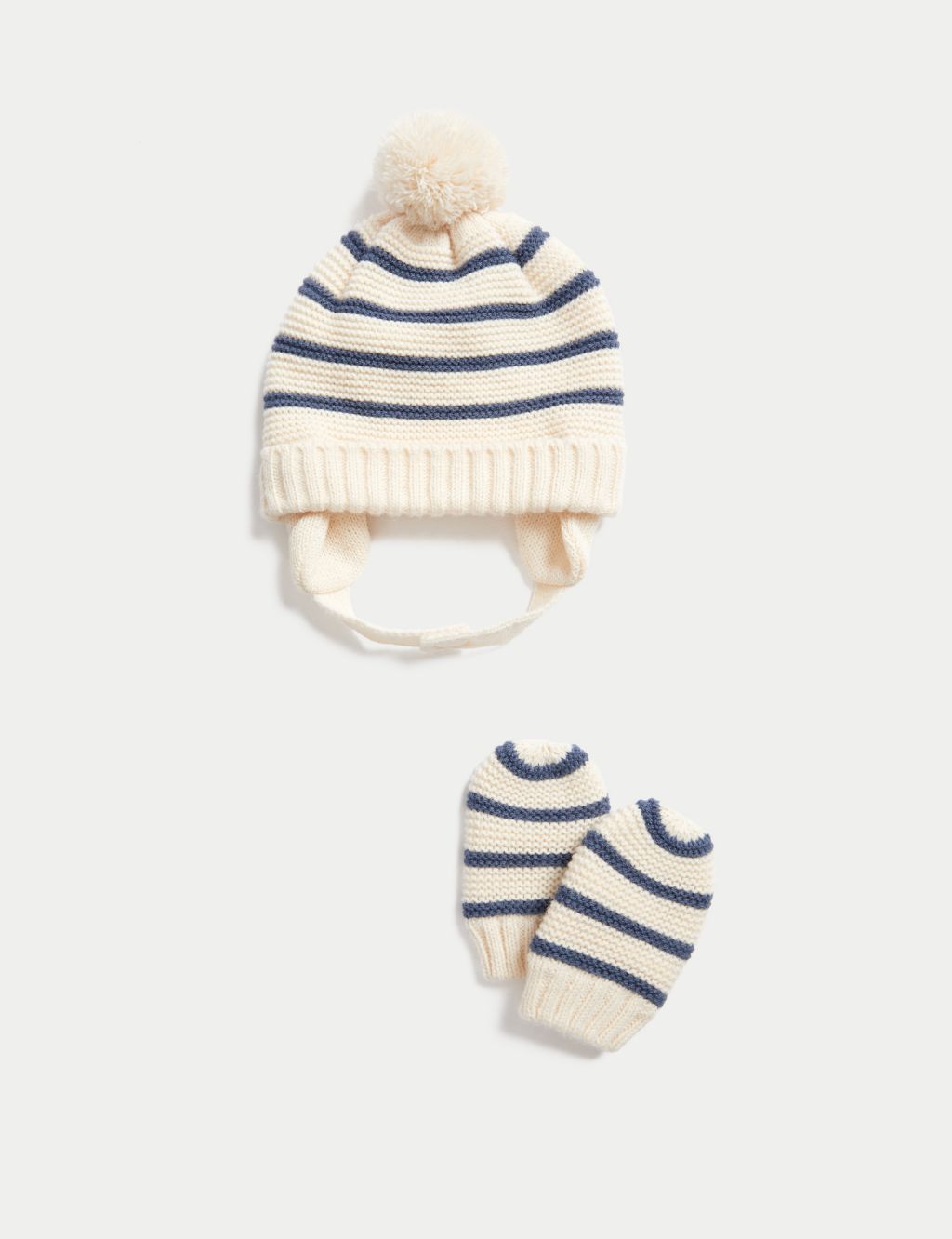 Kids' Striped Hat and Mitten Set (0-6 Yrs) image 1