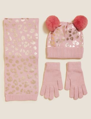 

Girls M&S Collection Kids' Leopard Hat, Scarf and Mittens/Glove Set (12 Mths - 13 Yrs) - Pink Mix, Pink Mix