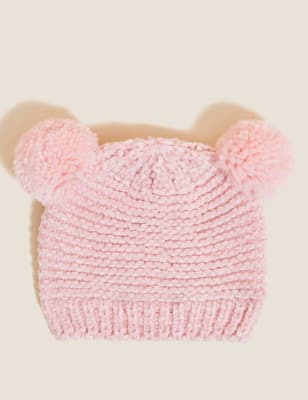 

Unisex,Boys,Girls M&S Collection Kids' Cotton Rich Pom Pom Hat (0-6 Yrs) - Pink, Pink