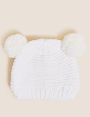 

Unisex,Boys,Girls M&S Collection Kids' Cotton Rich Pom Pom Hat (0-6 Yrs) - Cream, Cream