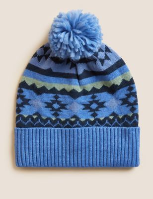 

Boys M&S Collection Kids' Fair Isle Winter Hat (0-13 Yrs) - Bright Blue, Bright Blue
