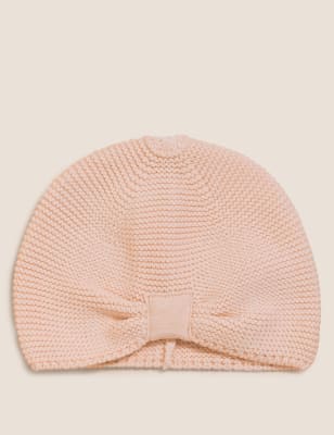 

M&S Collection Einfarbige Wintermütze aus reiner Baumwolle für Kinder (0-12 Monate) - Soft Pink, Soft Pink