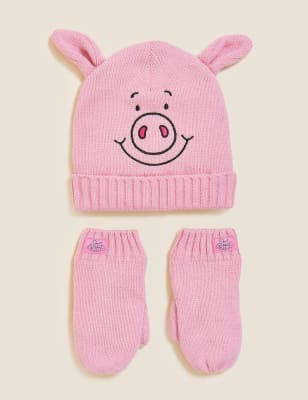 

Unisex,Boys,Girls M&S Collection Kids Percy Pig™ Hat and Mittens Set (12 Mths - 13 Yrs) - Pink Mix, Pink Mix