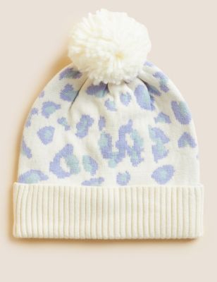 Kids' Leopard Print Winter Hat (0 - 13 Yrs) - Woman Grey Sporty B 