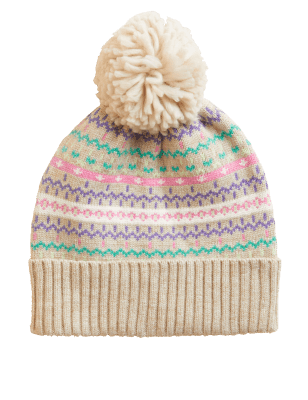 

M&S Collection Gorro de invierno infantil Fair Isle (1-13 años) - Oatmeal, Oatmeal