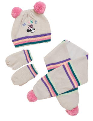 Girls M&S Collection Kids' Hat, Scarf and Mitten Set (0-13 Yrs) - Beige