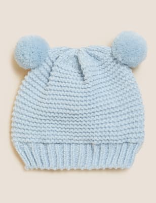 

Unisex,Boys,Girls M&S Collection Kids' Pom Pom Winter Hat (0-6 Yrs) - Soft Peacock, Soft Peacock