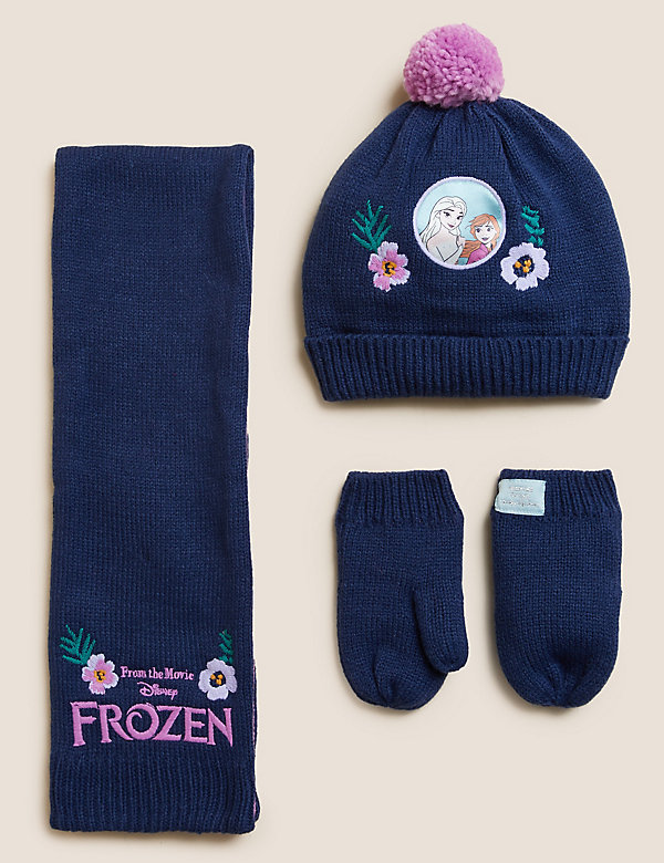 Set aus Mütze, Schal und Fäustlingen mit Frozen™-Motiv für Kinder (0–13 Jahre) - DE