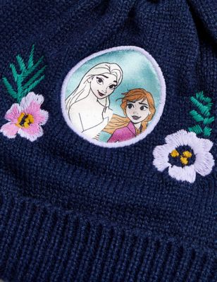 Girls M&S Collection Kids' Frozen™ Hat, Scarf and Mitten Set (0-13 Yrs) - Navy