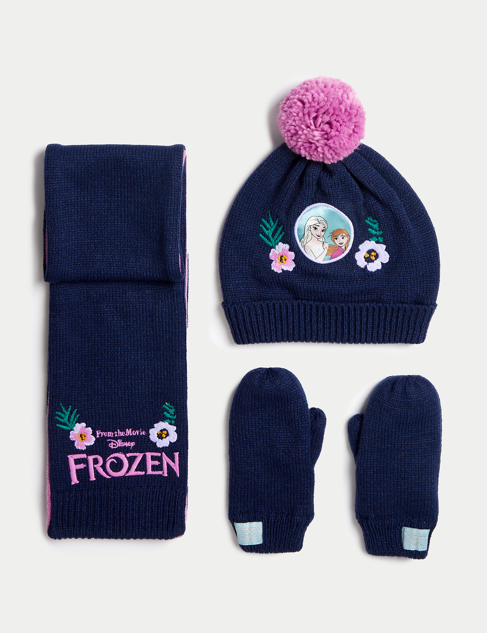 Set aus Mütze, Schal und Fäustlingen mit Frozen™-Motiv für Kinder (0–13 Jahre)