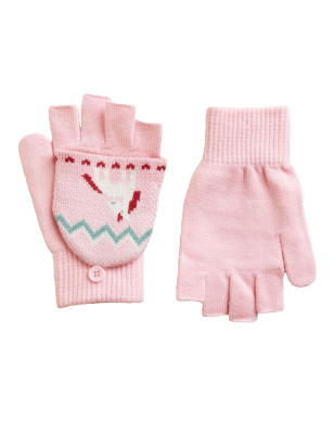 

Girls M&S Collection Kids' Unicorn Flip Top Gloves (1-13 Yrs) - Light Pink, Light Pink