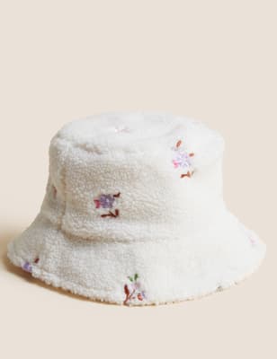 

M&S Collection Mütze für Kinder mit Teddyfutter und Blumenmuster(12 Monate - 13 Jahre) - Beige, Beige