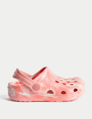 M&S Kids Marble Slip-On Clogs (4 Small - 2 Large) - 5 SSTD - Pink Mix, Pink Mix