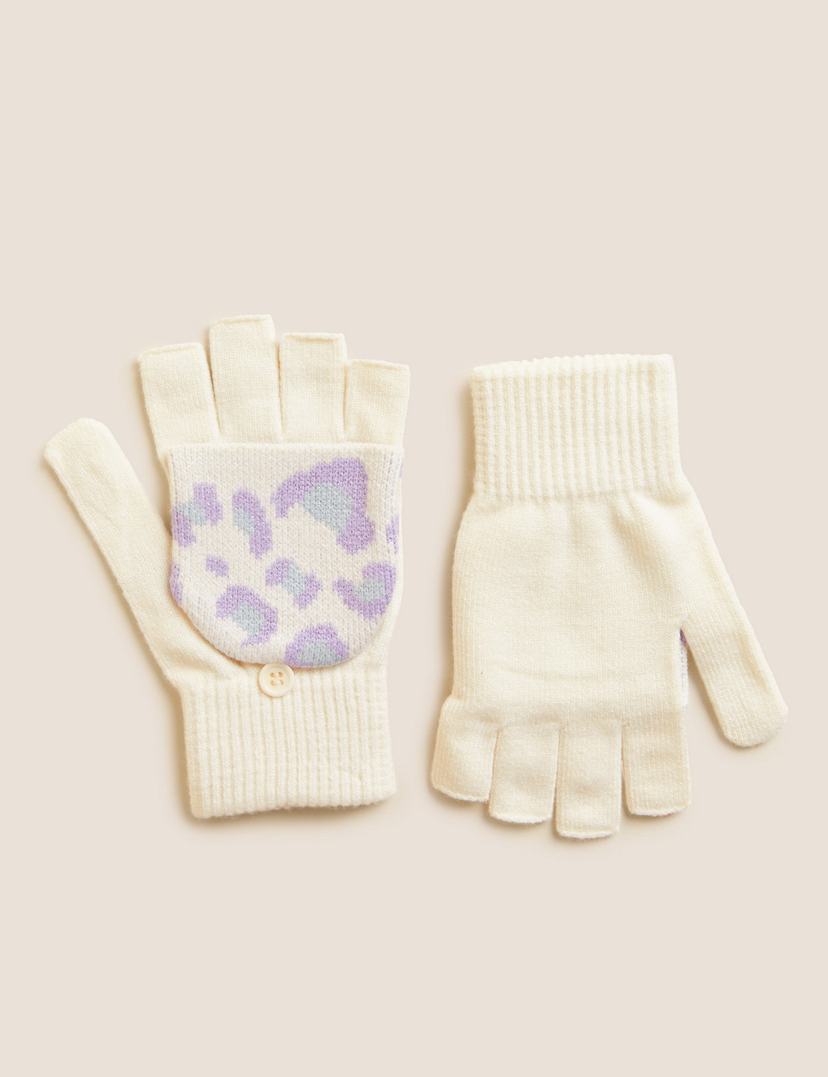 Kids' Leopard Print Flip Top Gloves (0-13 Yrs)