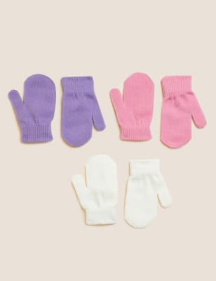 Kids' 3pk Mittens - QA