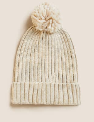 

Unisex,Boys,Girls M&S Collection Kids' Knitted Pom Hat (1-13 Yrs) - Oatmeal, Oatmeal