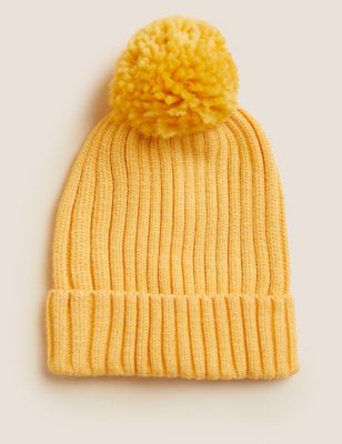 

Unisex,Boys,Girls M&S Collection Kids' Knitted Pom Hat (1-13 Yrs) - Dark Gold, Dark Gold
