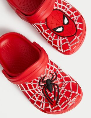 M&S Kids Spider-Mantm Slip-on Clogs (4 Small - 13 Small) - 9 SSTD - Red, Red