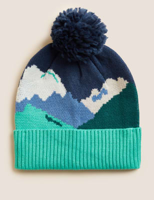 

Boys M&S Collection Kids' Mountain Print Knitted Winter Hat (0-13 Yrs) - Blue, Blue
