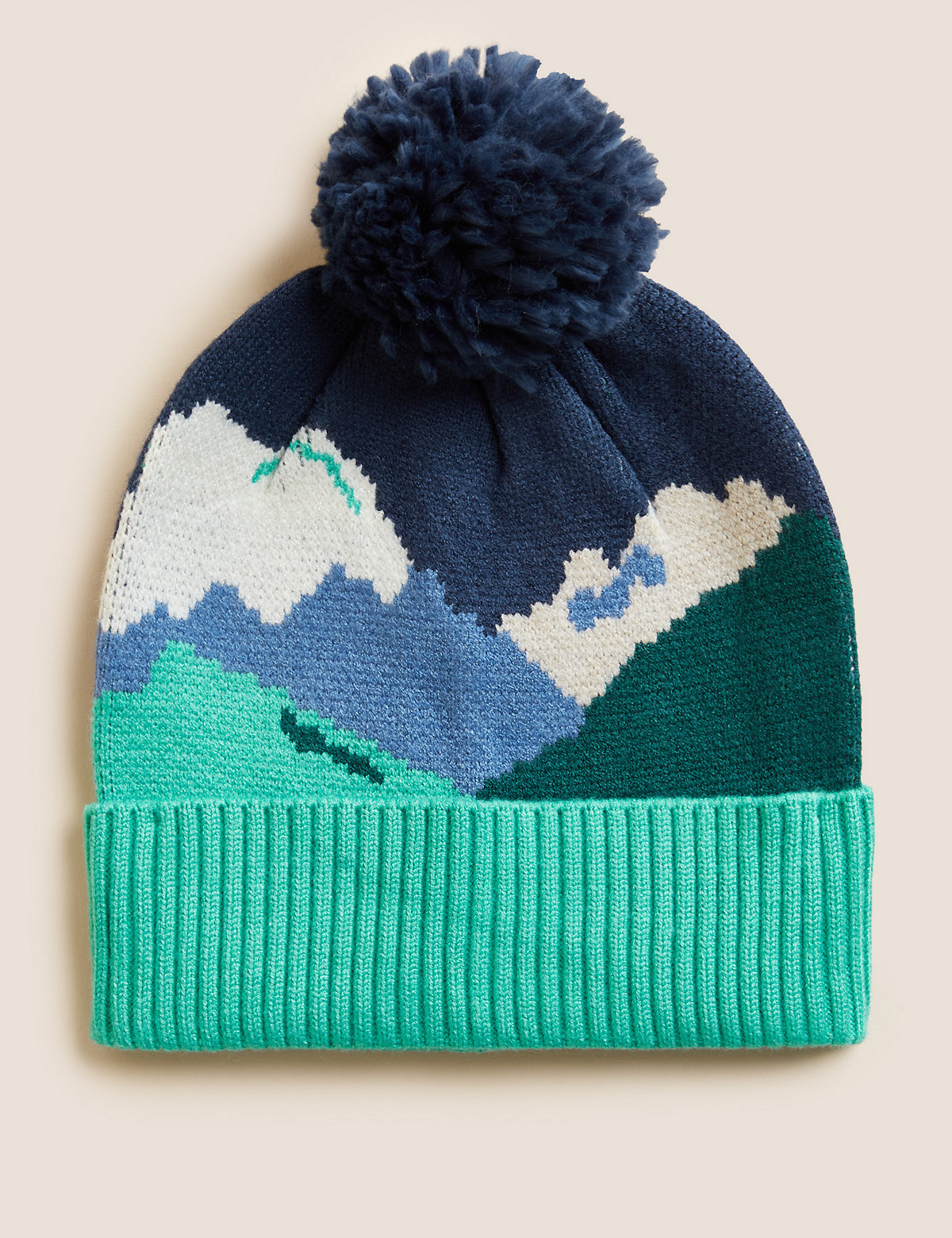 Kids' Mountain Print Knitted Winter Hat